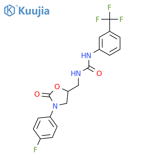 3-{3-(4-fluorophenyl)-2-oxo-1,3-oxazolidin-5-ylmethyl}-1-3-(trifluoromethyl)phenylurea structure