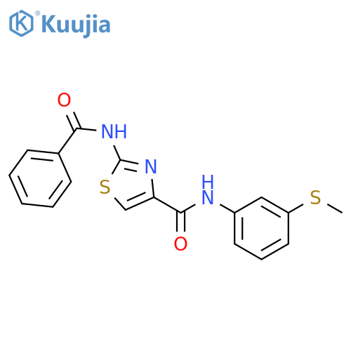 2-benzamido-N-3-(methylsulfanyl)phenyl-1,3-thiazole-4-carboxamide structure