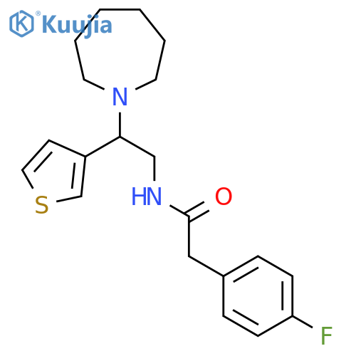 N-2-(azepan-1-yl)-2-(thiophen-3-yl)ethyl-2-(4-fluorophenyl)acetamide structure
