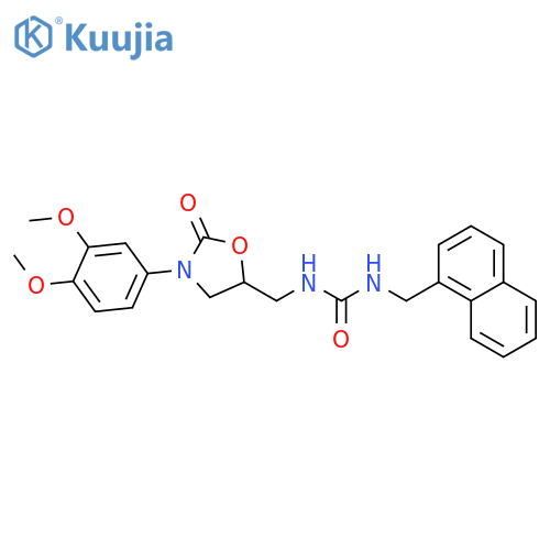 3-{3-(3,4-dimethoxyphenyl)-2-oxo-1,3-oxazolidin-5-ylmethyl}-1-(naphthalen-1-yl)methylurea structure