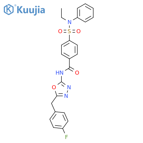 4-ethyl(phenyl)sulfamoyl-N-{5-(4-fluorophenyl)methyl-1,3,4-oxadiazol-2-yl}benzamide structure