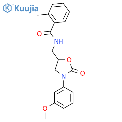 N-{3-(3-methoxyphenyl)-2-oxo-1,3-oxazolidin-5-ylmethyl}-2-methylbenzamide structure