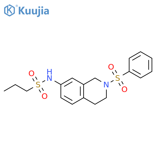 N-2-(benzenesulfonyl)-1,2,3,4-tetrahydroisoquinolin-7-ylpropane-1-sulfonamide structure
