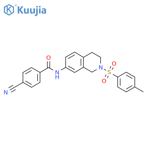 4-cyano-N-2-(4-methylbenzenesulfonyl)-1,2,3,4-tetrahydroisoquinolin-7-ylbenzamide structure