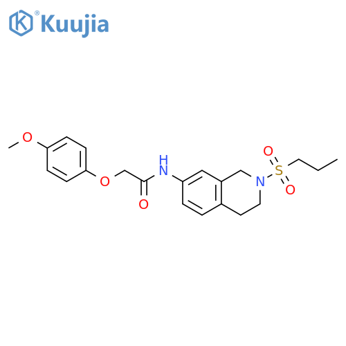 2-(4-methoxyphenoxy)-N-2-(propane-1-sulfonyl)-1,2,3,4-tetrahydroisoquinolin-7-ylacetamide structure