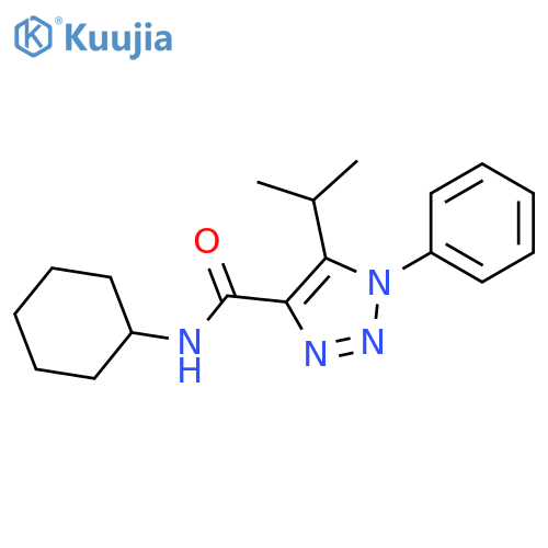 N-cyclohexyl-1-phenyl-5-(propan-2-yl)-1H-1,2,3-triazole-4-carboxamide structure