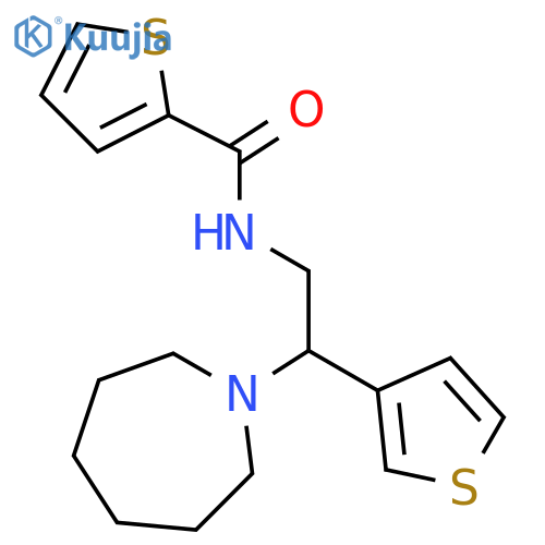N-2-(azepan-1-yl)-2-(thiophen-3-yl)ethylthiophene-2-carboxamide structure