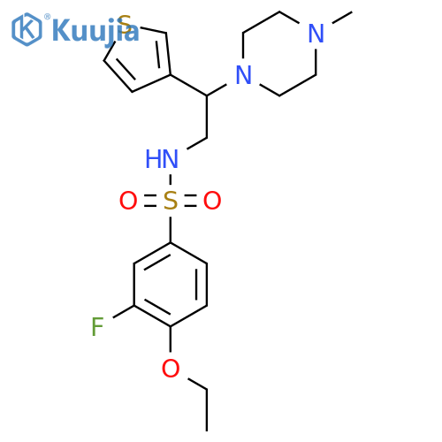 4-ethoxy-3-fluoro-N-2-(4-methylpiperazin-1-yl)-2-(thiophen-3-yl)ethylbenzene-1-sulfonamide structure