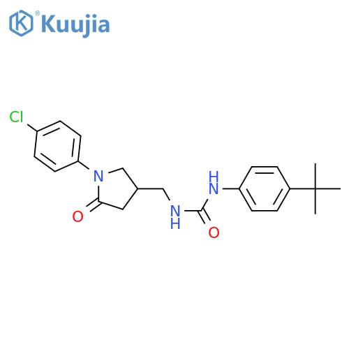1-(4-tert-butylphenyl)-3-{1-(4-chlorophenyl)-5-oxopyrrolidin-3-ylmethyl}urea structure