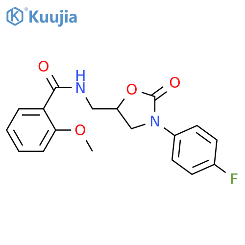 N-{3-(4-fluorophenyl)-2-oxo-1,3-oxazolidin-5-ylmethyl}-2-methoxybenzamide structure