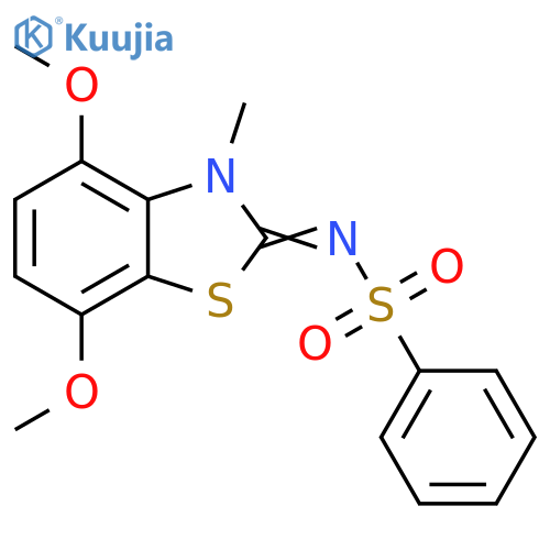 N-(2Z)-4,7-dimethoxy-3-methyl-2,3-dihydro-1,3-benzothiazol-2-ylidenebenzenesulfonamide structure