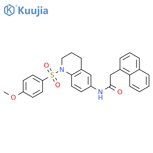 N-1-(4-methoxybenzenesulfonyl)-1,2,3,4-tetrahydroquinolin-6-yl-2-(naphthalen-1-yl)acetamide structure