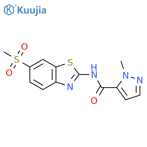 N-(6-methanesulfonyl-1,3-benzothiazol-2-yl)-1-methyl-1H-pyrazole-5-carboxamide structure