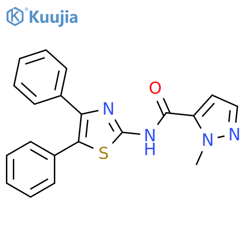 N-(4,5-diphenyl-1,3-thiazol-2-yl)-1-methyl-1H-pyrazole-5-carboxamide structure