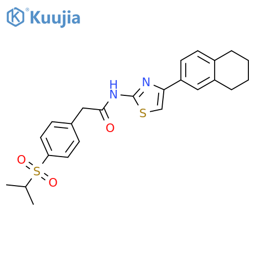 2-4-(propane-2-sulfonyl)phenyl-N-4-(5,6,7,8-tetrahydronaphthalen-2-yl)-1,3-thiazol-2-ylacetamide structure