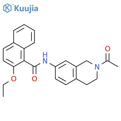 N-(2-acetyl-1,2,3,4-tetrahydroisoquinolin-7-yl)-2-ethoxynaphthalene-1-carboxamide structure