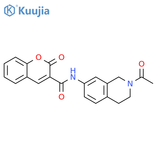 N-(2-acetyl-1,2,3,4-tetrahydroisoquinolin-7-yl)-2-oxo-2H-chromene-3-carboxamide structure