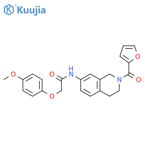N-2-(furan-2-carbonyl)-1,2,3,4-tetrahydroisoquinolin-7-yl-2-(4-methoxyphenoxy)acetamide structure