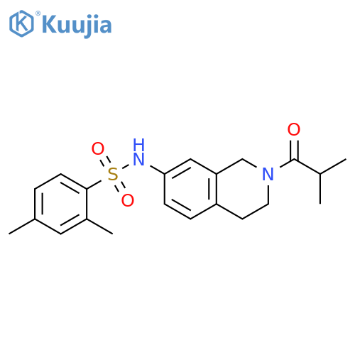 2,4-dimethyl-N-2-(2-methylpropanoyl)-1,2,3,4-tetrahydroisoquinolin-7-ylbenzene-1-sulfonamide structure