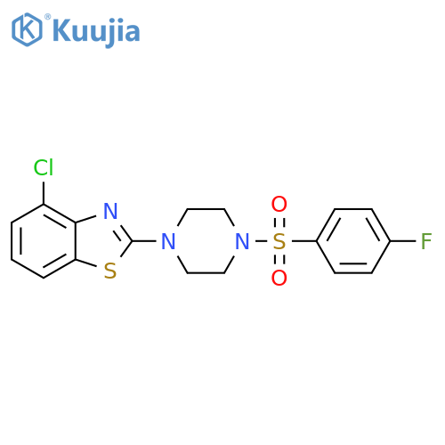 4-chloro-2-4-(4-fluorobenzenesulfonyl)piperazin-1-yl-1,3-benzothiazole structure