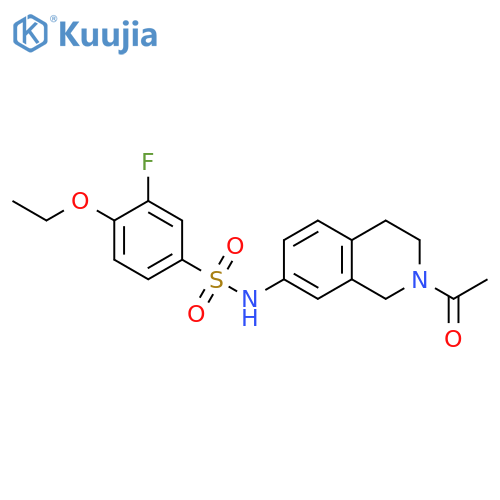 N-(2-acetyl-1,2,3,4-tetrahydroisoquinolin-7-yl)-4-ethoxy-3-fluorobenzene-1-sulfonamide structure