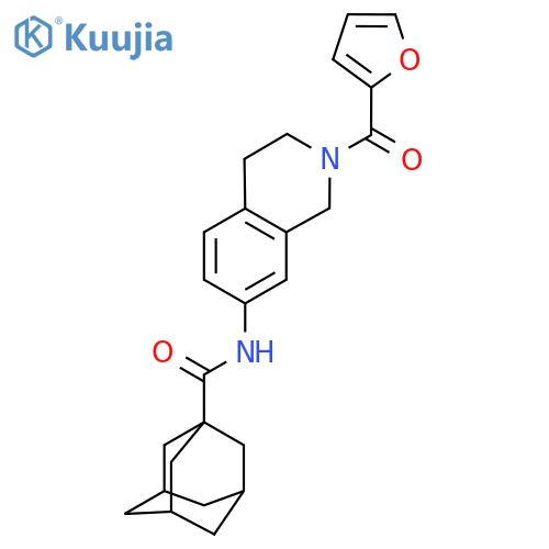 N-2-(furan-2-carbonyl)-1,2,3,4-tetrahydroisoquinolin-7-yladamantane-1-carboxamide structure
