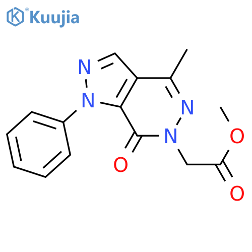 methyl 2-{4-methyl-7-oxo-1-phenyl-1H,6H,7H-pyrazolo3,4-dpyridazin-6-yl}acetate structure