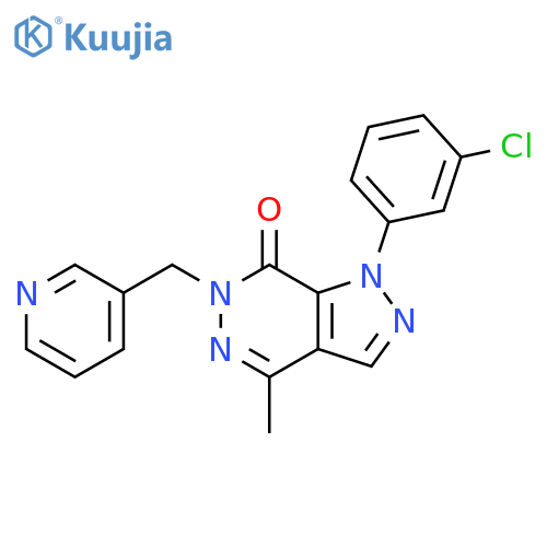 1-(3-chlorophenyl)-4-methyl-6-(pyridin-3-yl)methyl-1H,6H,7H-pyrazolo3,4-dpyridazin-7-one structure