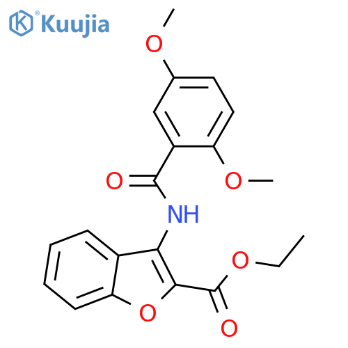ethyl 3-(2,5-dimethoxybenzamido)-1-benzofuran-2-carboxylate structure
