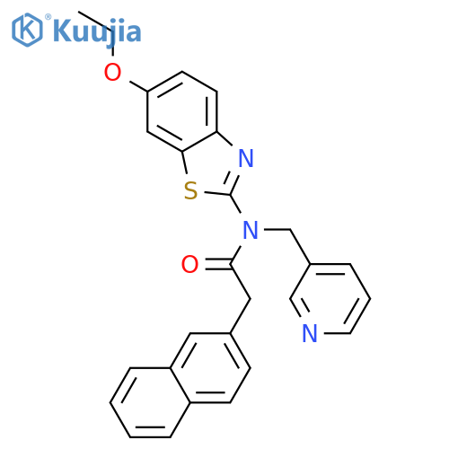 N-(6-ethoxy-1,3-benzothiazol-2-yl)-2-(naphthalen-2-yl)-N-(pyridin-3-yl)methylacetamide structure