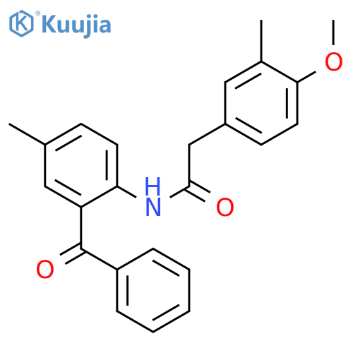 N-(2-benzoyl-4-methylphenyl)-2-(4-methoxy-3-methylphenyl)acetamide structure