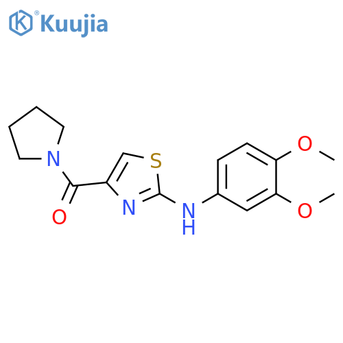 N-(3,4-dimethoxyphenyl)-4-(pyrrolidine-1-carbonyl)-1,3-thiazol-2-amine structure