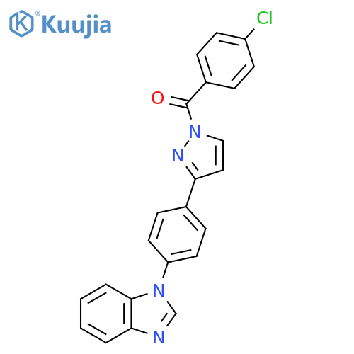 1-{4-[1-(4-chlorobenzoyl)-1H-pyrazol-3-yl]phenyl}-1H-1,3-benzodiazole structure