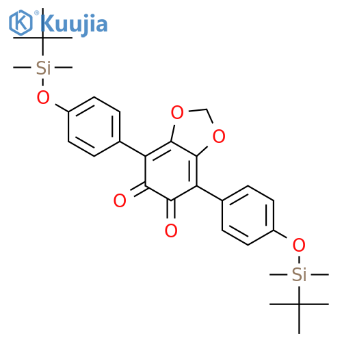 1,3-Benzodioxole-5,6-dione, 4,7-bis[4-[[(1,1-dimethylethyl)dimethylsilyl]oxy]phenyl]- structure