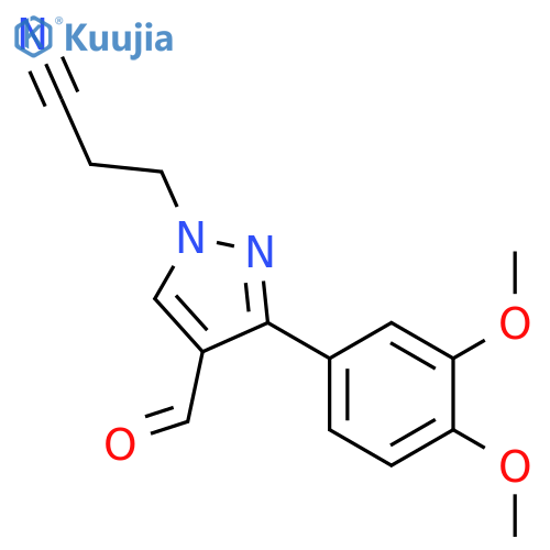3-3-(3,4-dimethoxyphenyl)-4-formyl-1H-pyrazol-1-ylpropanenitrile structure