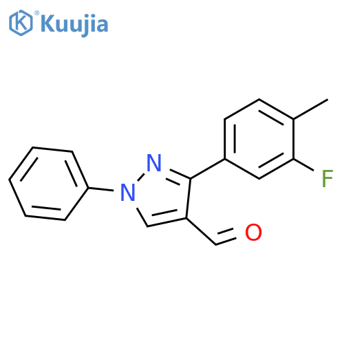 3-(3-fluoro-4-methylphenyl)-1-phenyl-1H-pyrazole-4-carbaldehyde structure