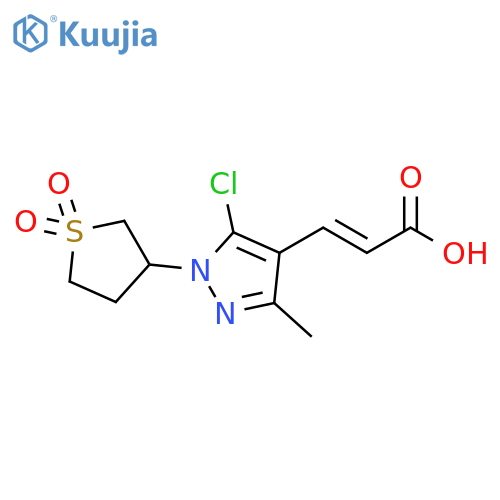 (2E)-3-5-chloro-1-(1,1-dioxo-1lambda6-thiolan-3-yl)-3-methyl-1H-pyrazol-4-ylprop-2-enoic acid structure