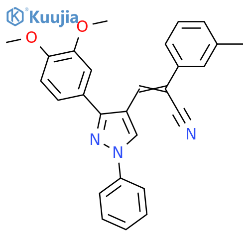 (E)-3-[3-(3,4-DIMETHOXYPHENYL)-1-PHENYL-1H-PYRAZOL-4-YL]-2-(3-METHYLPHENYL)-2-PROPENENITRILE structure
