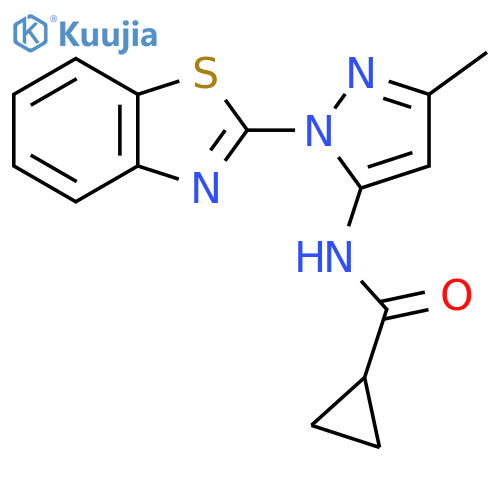 N-1-(1,3-benzothiazol-2-yl)-3-methyl-1H-pyrazol-5-ylcyclopropanecarboxamide structure