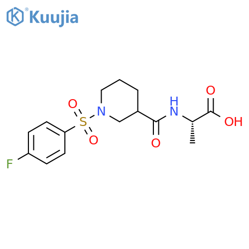 (2S)-2-{1-(4-fluorobenzenesulfonyl)piperidin-3-ylformamido}propanoic acid structure