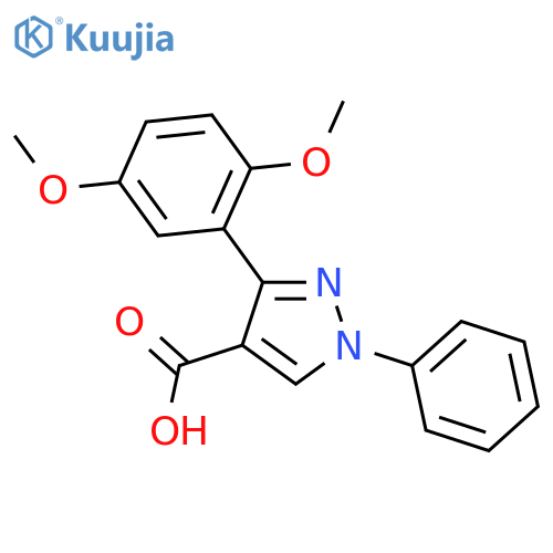 3-(2,5-dimethoxyphenyl)-1-phenyl-1H-pyrazole-4-carboxylic acid structure