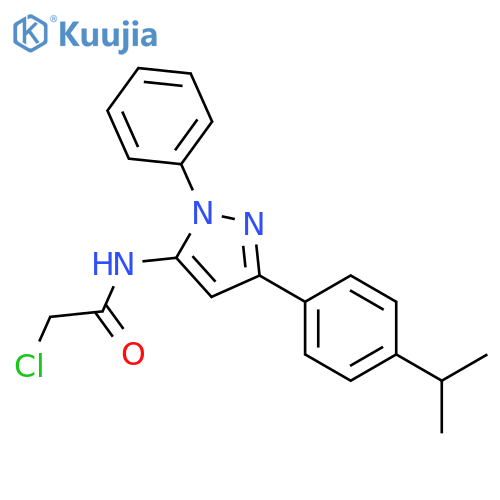 2-chloro-N-{1-phenyl-3-4-(propan-2-yl)phenyl-1H-pyrazol-5-yl}acetamide structure