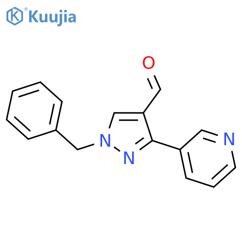 1-benzyl-3-(pyridin-3-yl)-1H-pyrazole-4-carbaldehyde structure