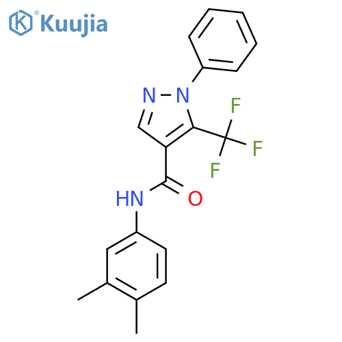 N-(3,4-Dimethylphenyl)-1-phenyl-5-(trifluoromethyl)-1H-pyrazole-4-carboxamide structure