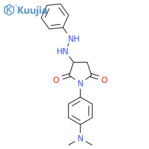 1-4-(dimethylamino)phenyl-3-(2-phenylhydrazin-1-yl)pyrrolidine-2,5-dione structure