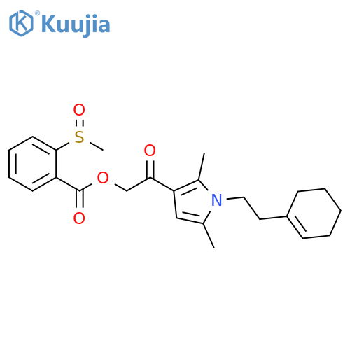 2-{1-2-(cyclohex-1-en-1-yl)ethyl-2,5-dimethyl-1H-pyrrol-3-yl}-2-oxoethyl 2-methanesulfinylbenzoate structure