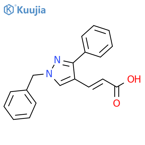 (2E)-3-(1-benzyl-3-phenyl-1H-pyrazol-4-yl)prop-2-enoic acid structure