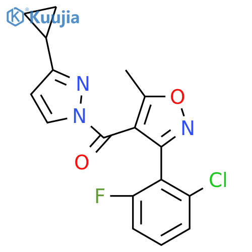 [3-(2-chloro-6-fluorophenyl)-5-methyl-4-isoxazolyl](3-cyclopropyl-1H-pyrazol-1-yl)methanone structure
