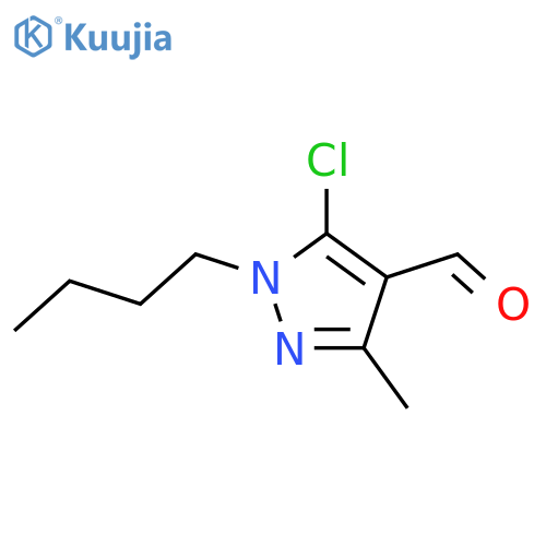 1-butyl-5-chloro-3-methyl-1H-pyrazole-4-carbaldehyde structure