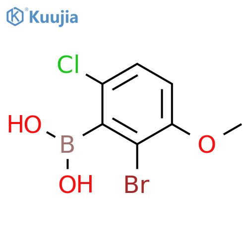 (2-Bromo-6-chloro-3-methoxyphenyl)boronic acid structure